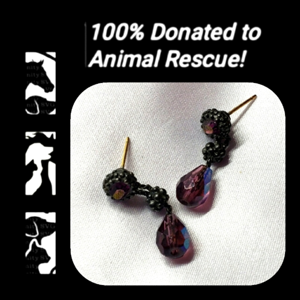 Sold Vintage Ssmall Amethyst Colored Earrings